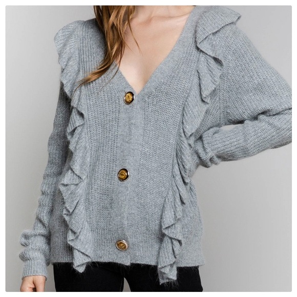 POL Kelli Ruffles Button Front Cardigan - Picture 4 of 7